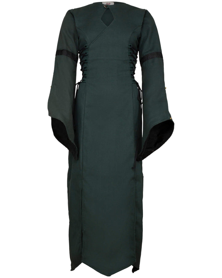 Vestido medieval algodón modelo Antaris, color verde