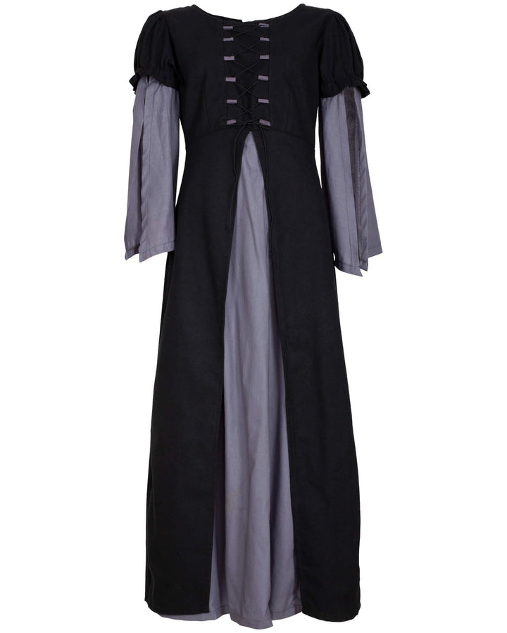 Vestido medieval en algodón modelo Loreley, color negro