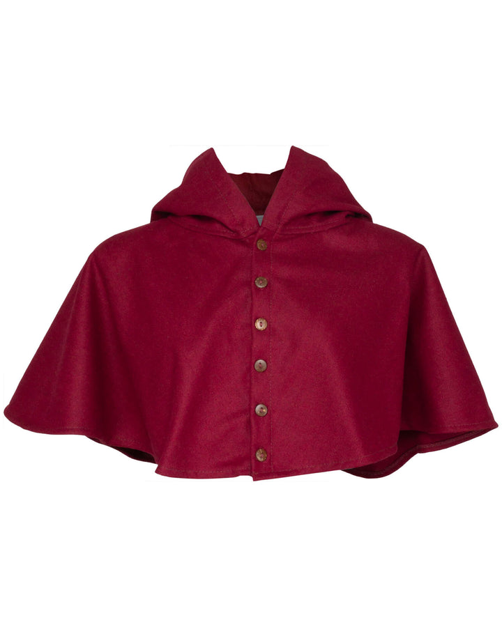 Gugel medieval en lana modelo Notker, color burdeos