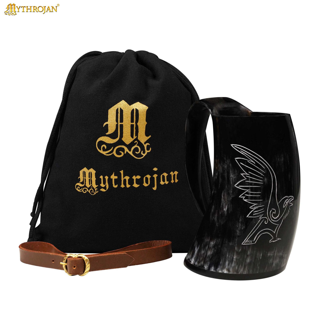 Jarra medieval para beber diseño cuervo (800 ml.)
