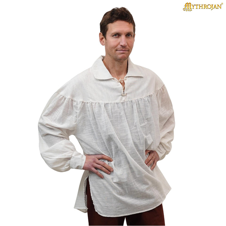 Camisa medieval en algodón modelo Poeta, color blanco