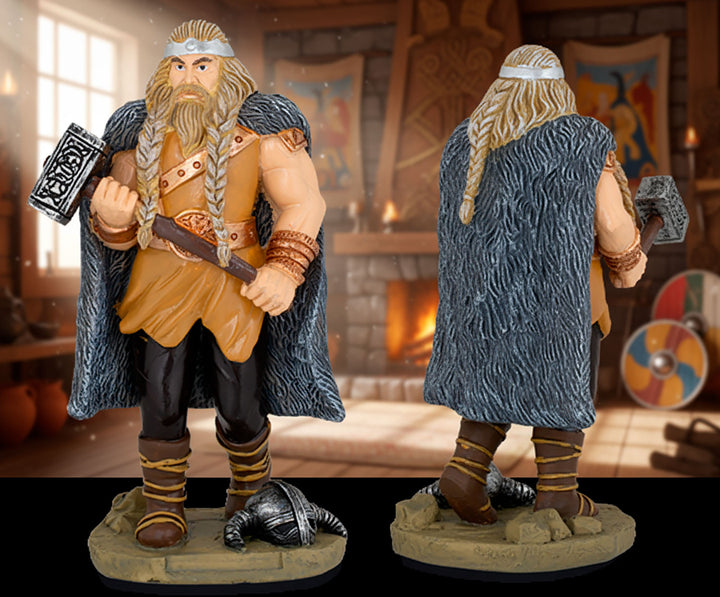 Figura Guerrero vikingo con martillo, en resina