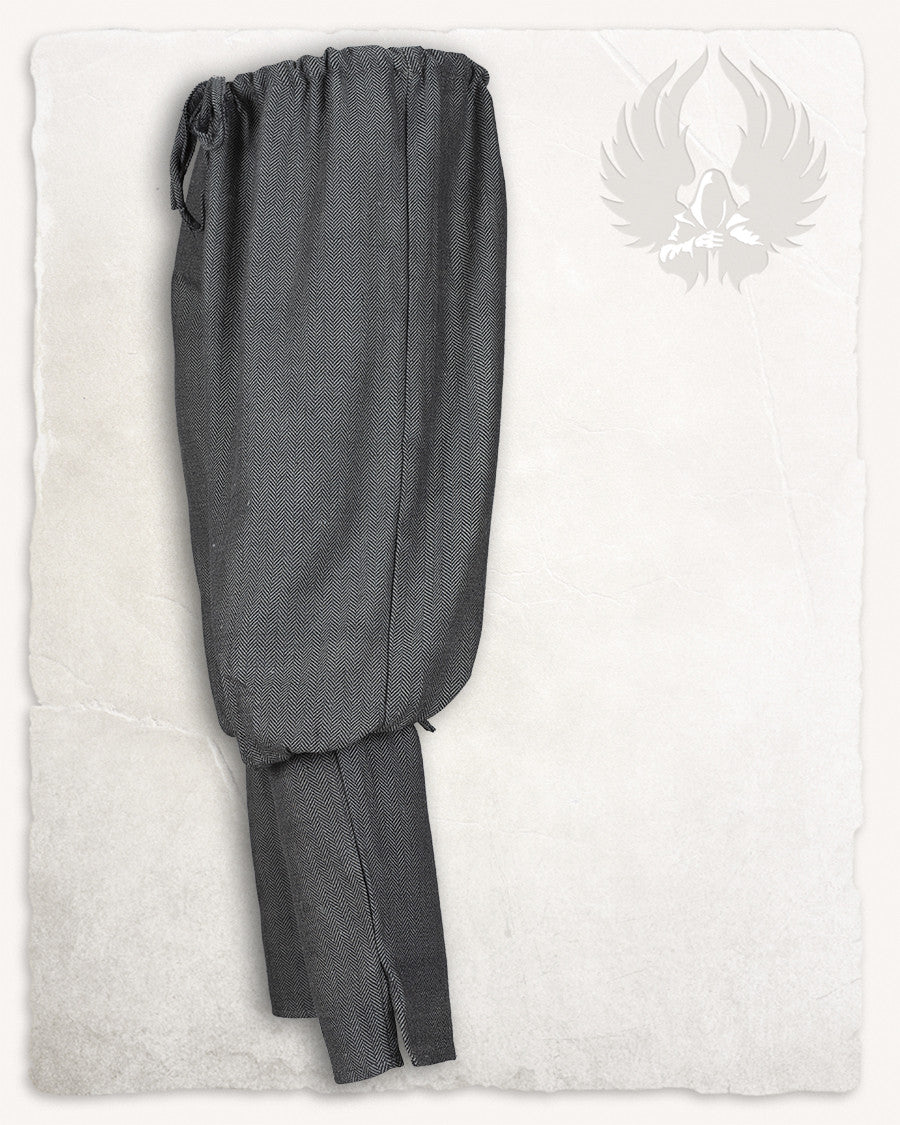 Pantalón medieval modelo Ketill gris, patrón espiga