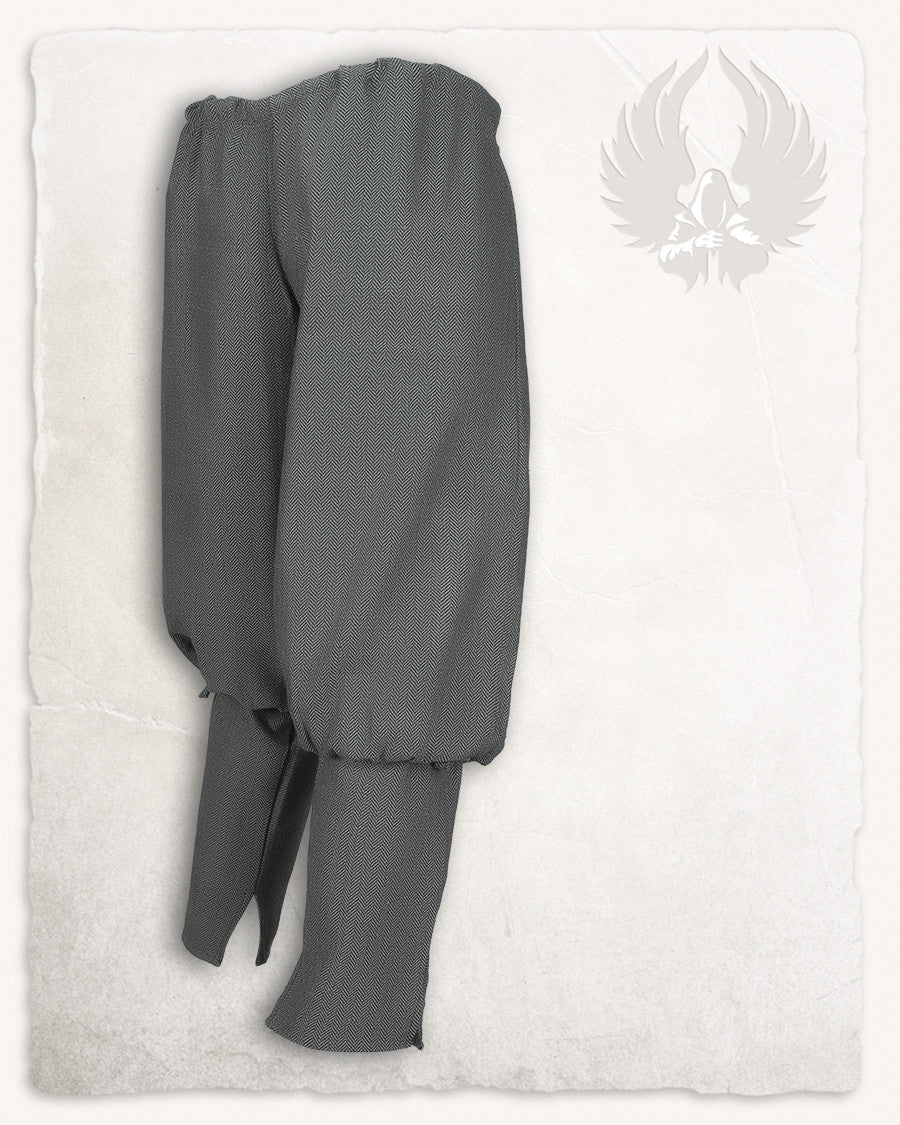 Pantalón medieval modelo Ketill gris, patrón espiga