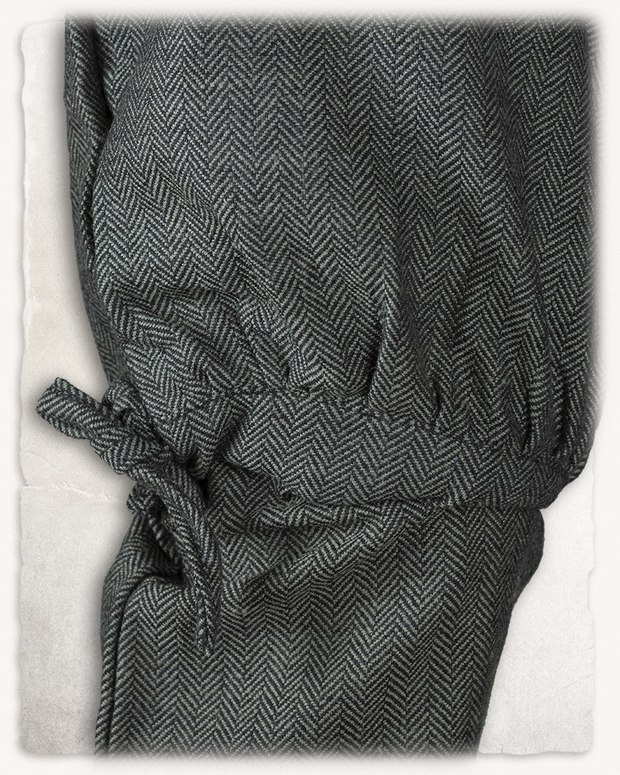 Pantalón medieval modelo Ketill gris, patrón espiga