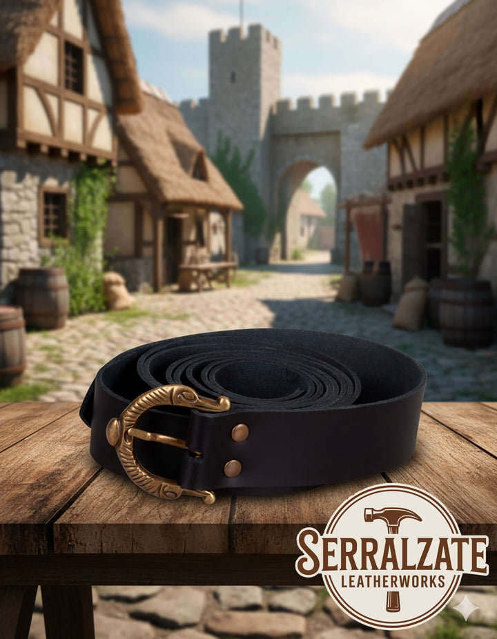 Cinturón medieval Carolus serpiente- Negro