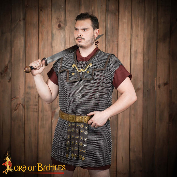 Lorica Romana en cota de malla, anillo redondo conificado 9mm.