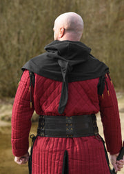 Bufanda medieval con capucha en algodón, color negro