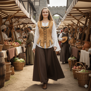 Corpiño medieval mostaza