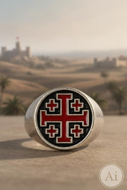 Anillo negro cruces templarias