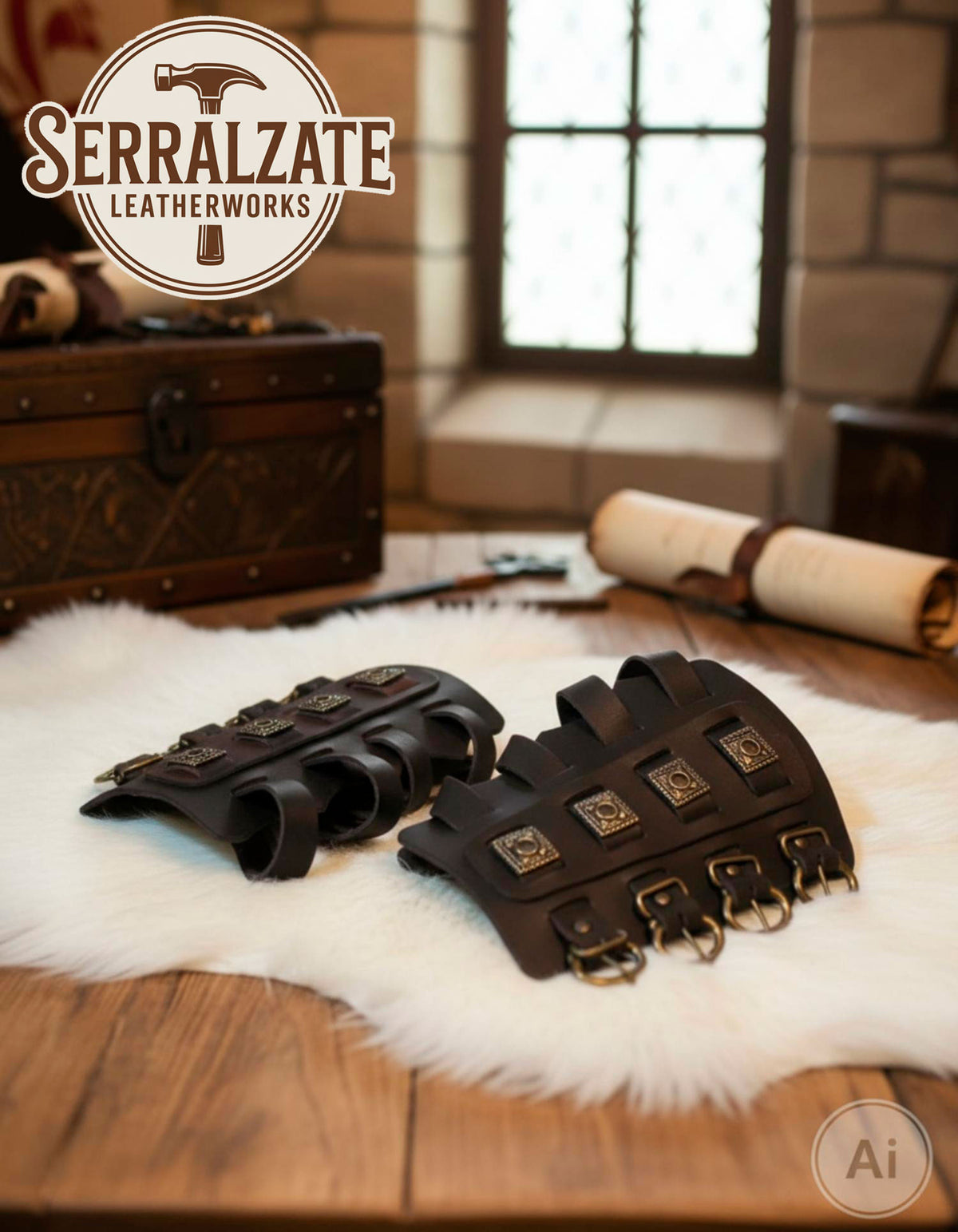 Brazaletes vikingos Aslaug en negro