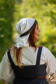 Pañuelo medieval de tela modelo Estrid, color blanco
