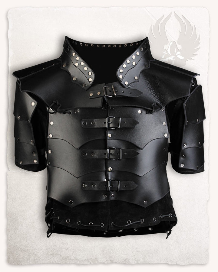 Chaqueta de ante con placas de cuero negro modelo Rasmus