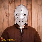 Bacinete medieval siglos XIV-XV con visera, calibre 14
