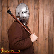 Bacinete medieval siglos XIV-XV con visera, calibre 14