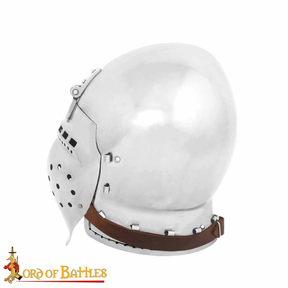 Bacinete medieval siglos XIV-XV con visera, calibre 14