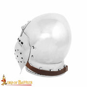 Bacinete medieval siglos XIV-XV con visera, calibre 14