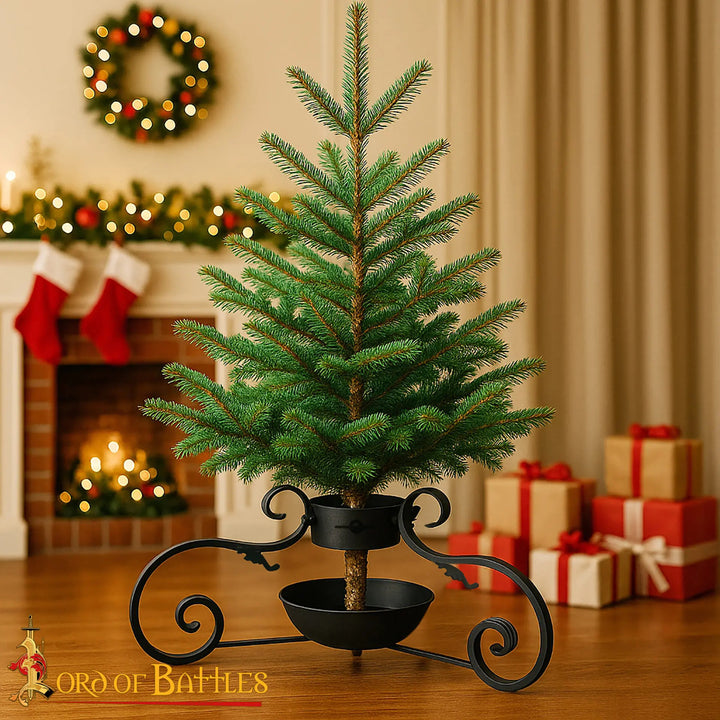 Soporte forjado para árbol de Navidad medieval