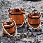 Cubo de agua rústico de madera, varios tamaños