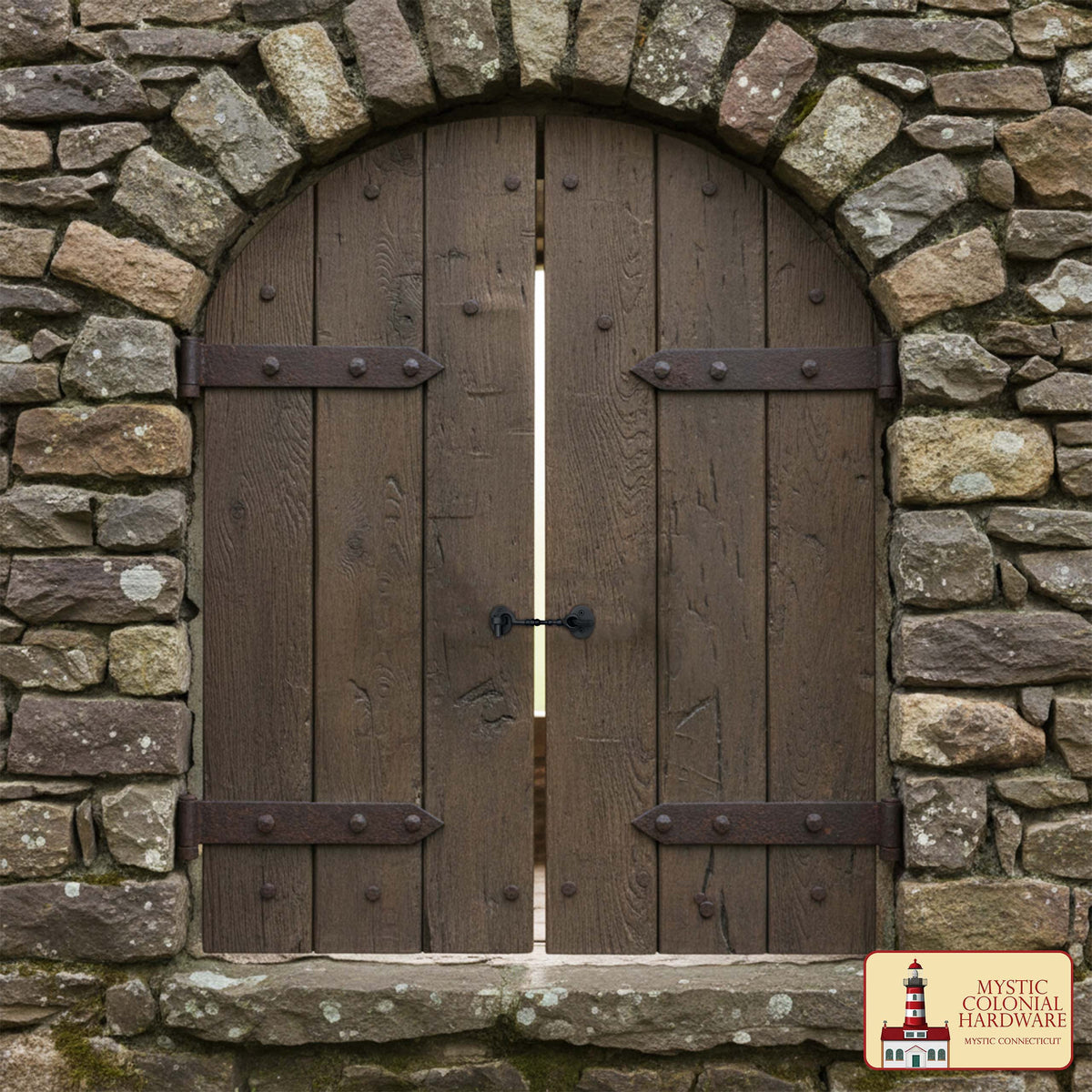 Pestillo gancho medieval negro para puerta