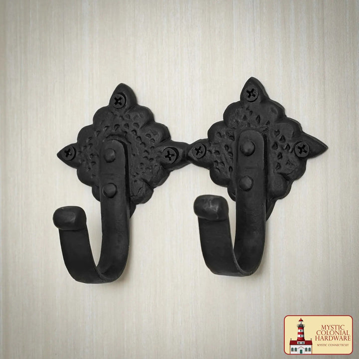 Soporte doble rústico para colgar en pared (13,9 x 5 cm.)