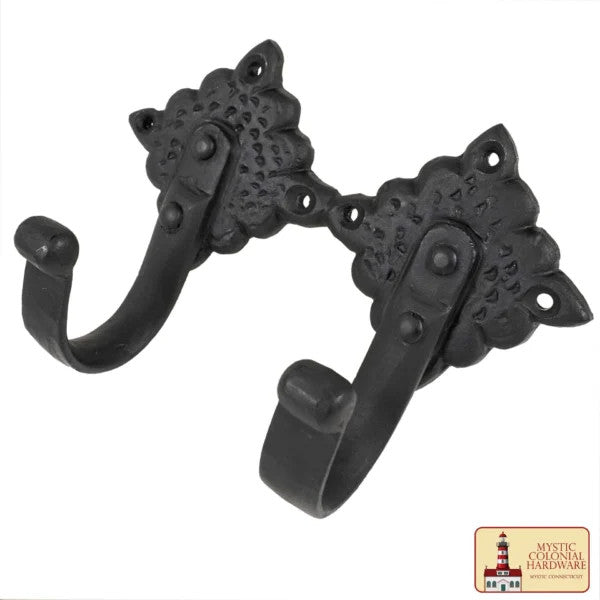Soporte doble rústico para colgar en pared (13,9 x 5 cm.)