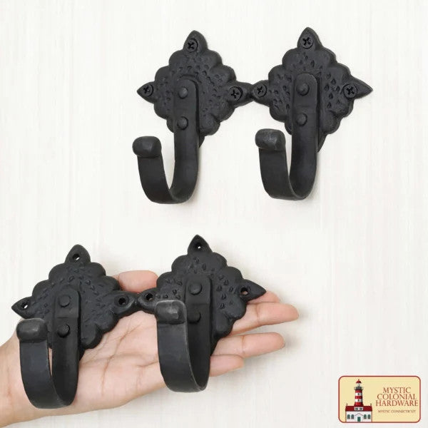 Soporte doble rústico para colgar en pared (13,9 x 5 cm.)