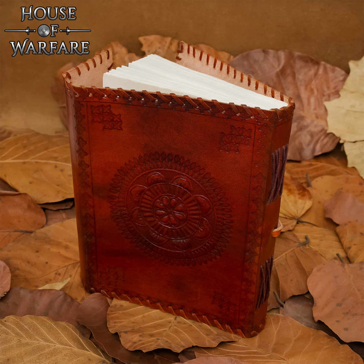 Diario medieval tapa cuero diseño Floral cierre cuerdas