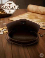 Bolsa limosnera-tarjetera para recreacionistas en marrón