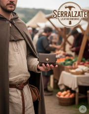 Bolsa limosnera-tarjetera para recreacionistas en marrón