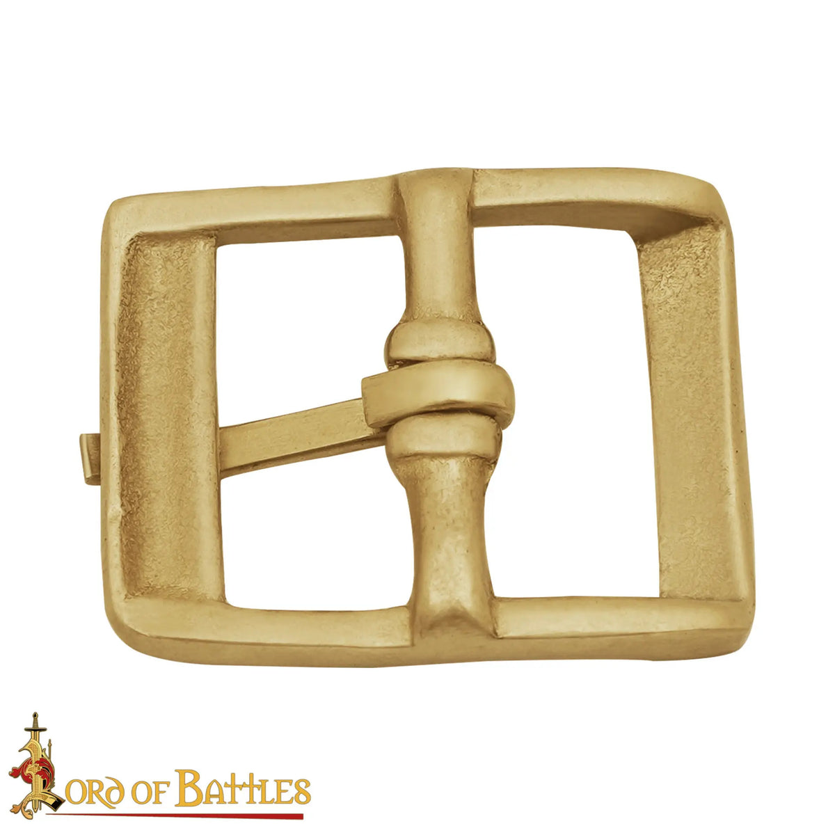 Hebilla medieval pequeña en latón macizo (3,3x2,6 cm.)
