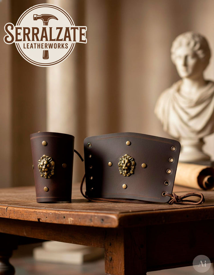 Brazaletes León legionario romano, marrones