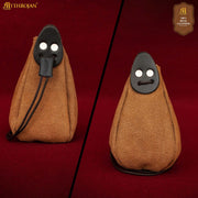 Bolsa limosnera piel de ante con cordón, color beige