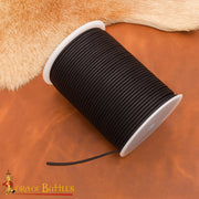 Bobina de cordón en cuero genuino negro, 100 metros