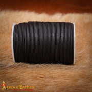 Bobina de cordón en cuero genuino negro, 100 metros