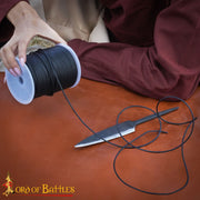 Bobina de cordón en cuero genuino negro, 100 metros