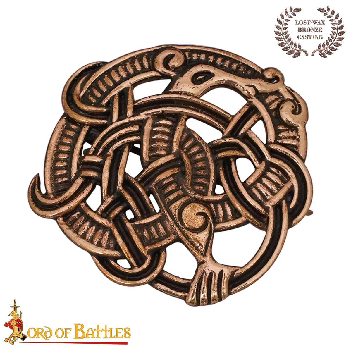 Broche Bronce Vikingo Cera Perdida Diseño Nórdico