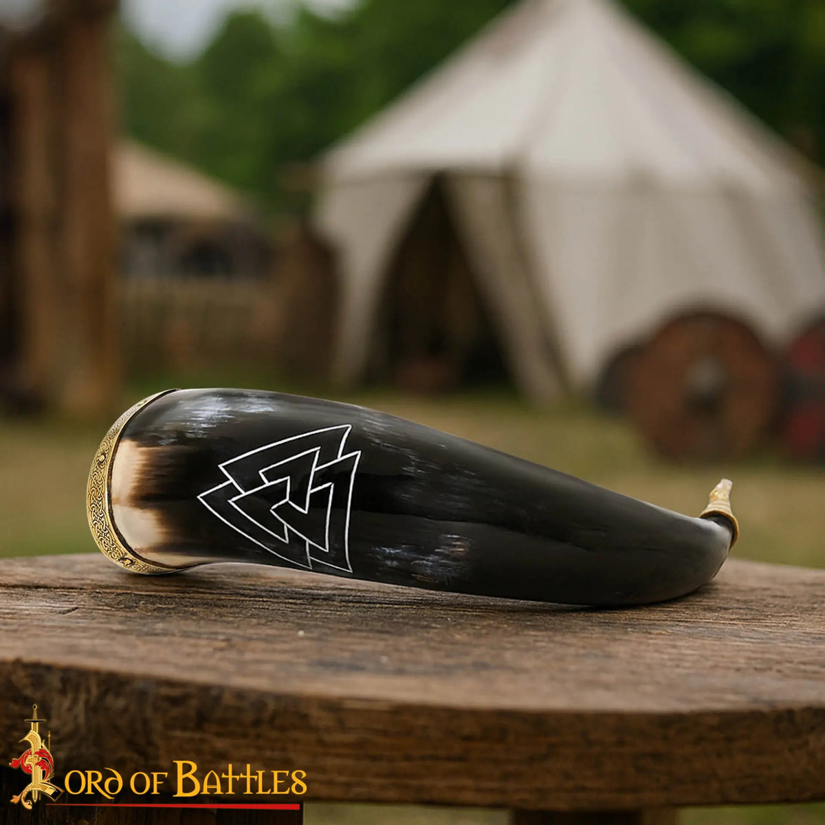 Cuerno vikingo para beber modelo Valknut