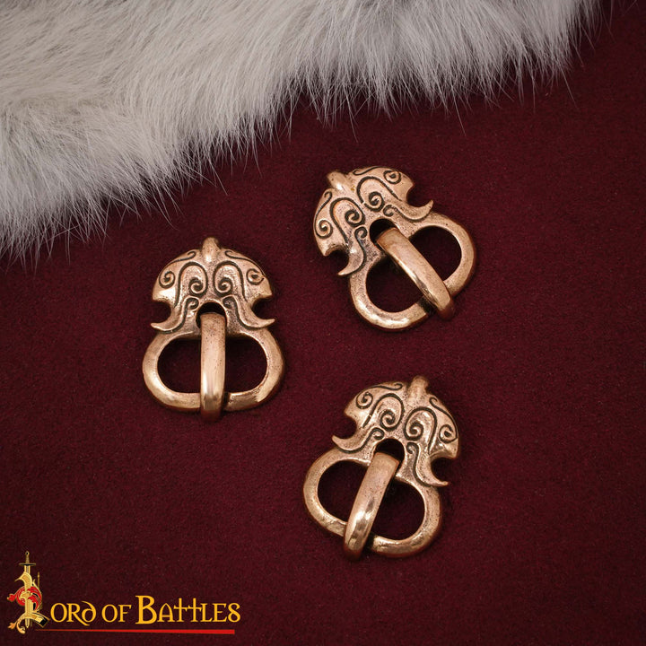 Set 3 Hebillas Vikingas Únicas Bronce envejecido