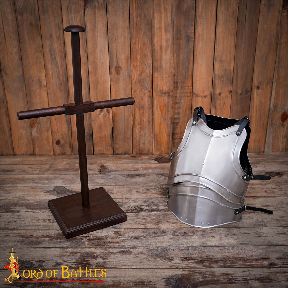 Soporte robusto y elegante para armadura medieval