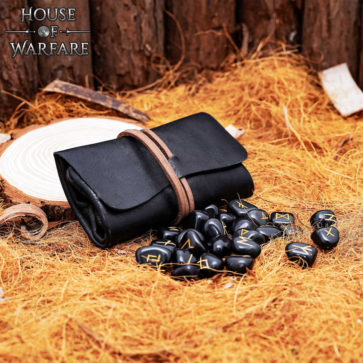 Juego Runas Vikingas Adivinación con Bolsa Piel