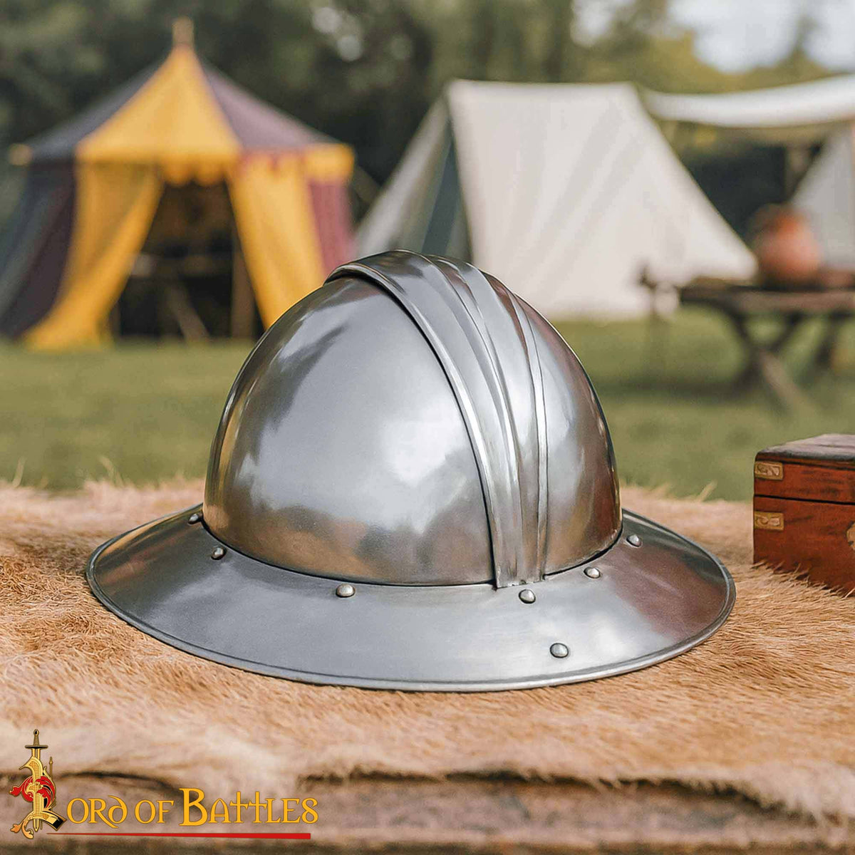 Casco medieval Kettle inglés de Infantería