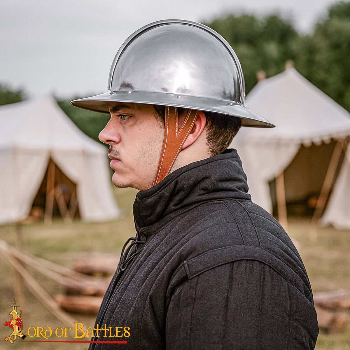 Casco medieval Kettle inglés de Infantería