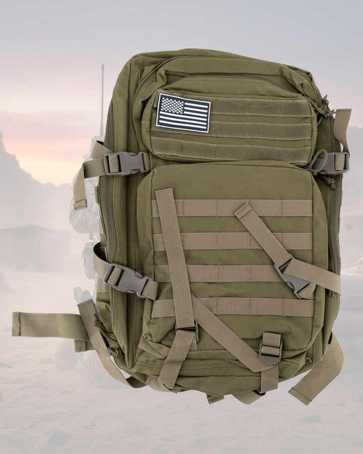 Mochila táctica MOLLE 35L-40L verde nylon 600D