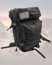 Mochila táctica negra 35-40L con sistema MOLLE