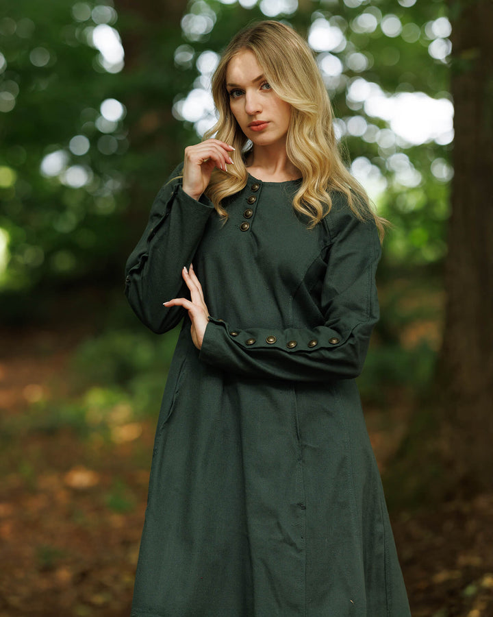 Vestido medieval modelo Jovina, color verde