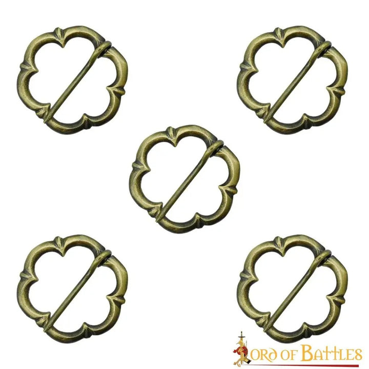 Set 5 Broches Anulares Medievales Recreación Histórica