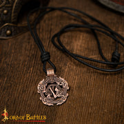 Colgante vikingo en bronce diseño serpiente nórdica
