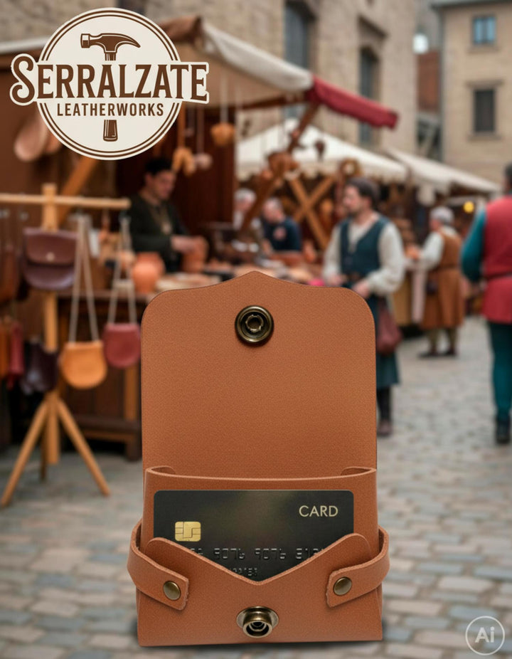 Bolsa limosnera-tarjetera para recreacionistas en marrón claro