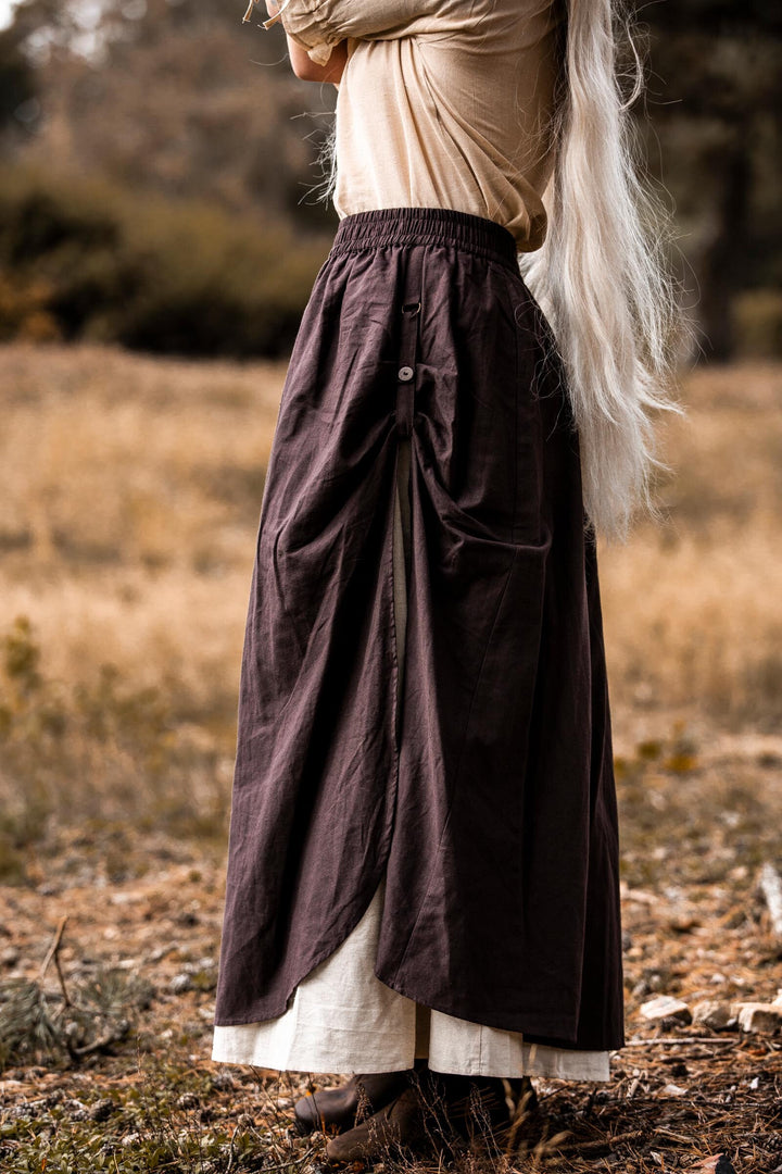 Falda Medieval modelo Elise Marrón-Natural